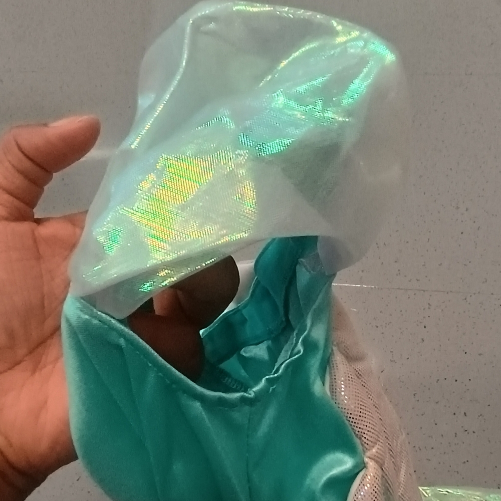 GILLIANS CLOSET Sparkling SEQUINS Green Blue Mermaid Costume for Kids Size 5-6 - Picture 9 of 16